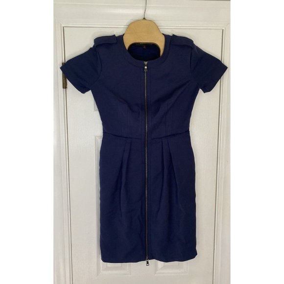 BCBG Maxazria‎ Women’s Short Sleeve Kammy Mini Dress Navy Blue 2 Pockets - Picture 1 of 8